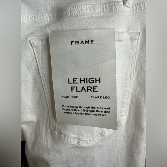 NWT FRAME HIGH-RISE FLARE WHITE DENIM - Picture 8 of 8